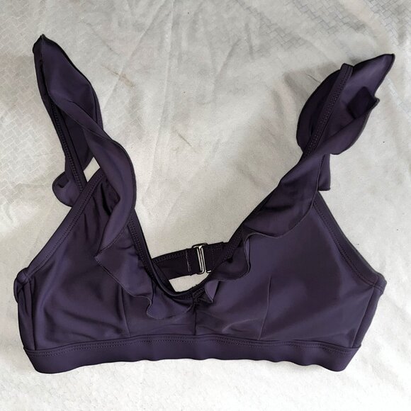 Time & Tru Purple Ruffle Strap Swim Top Size S (8-10) • Women’s Bikini Crop-A177 - Picture 5 of 5